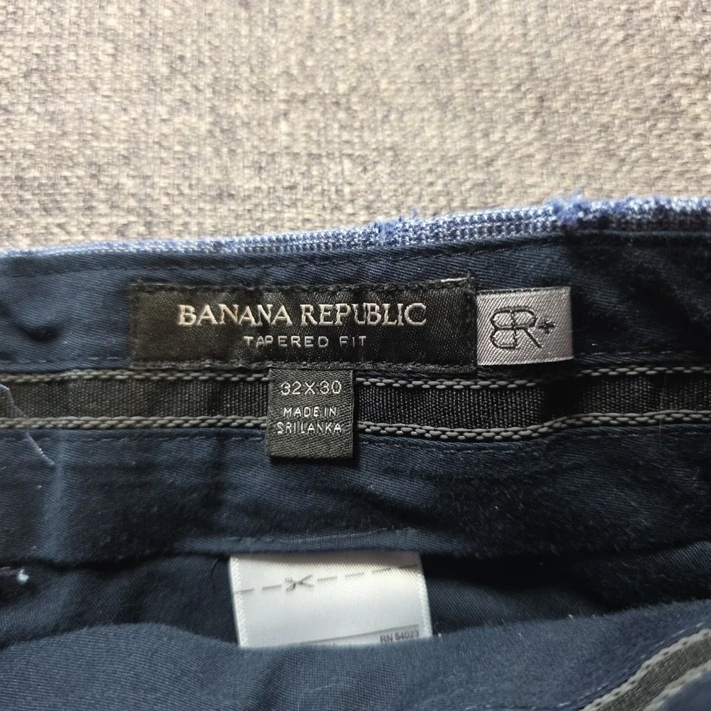 Banana Republic Tapered Fit Dress Pants Men's 32 x 30 Blue Plaid
